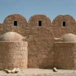 Exterior view of the southern facade of bath house